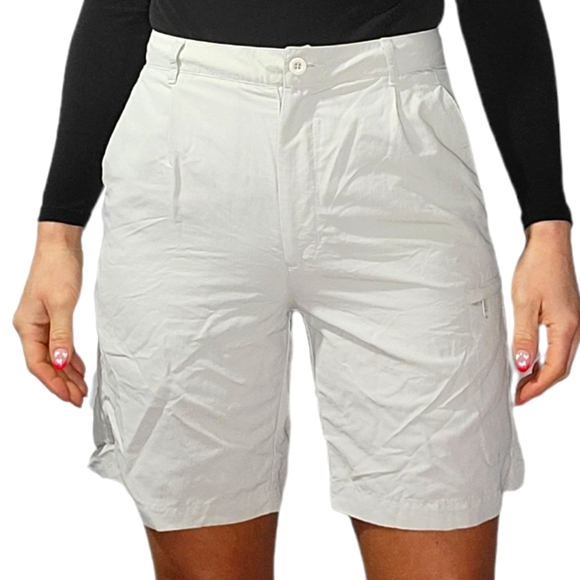 Royal Robbins Khaki Bermuda Nylon Shorts Size 4 Creme - Picture 1 of 5